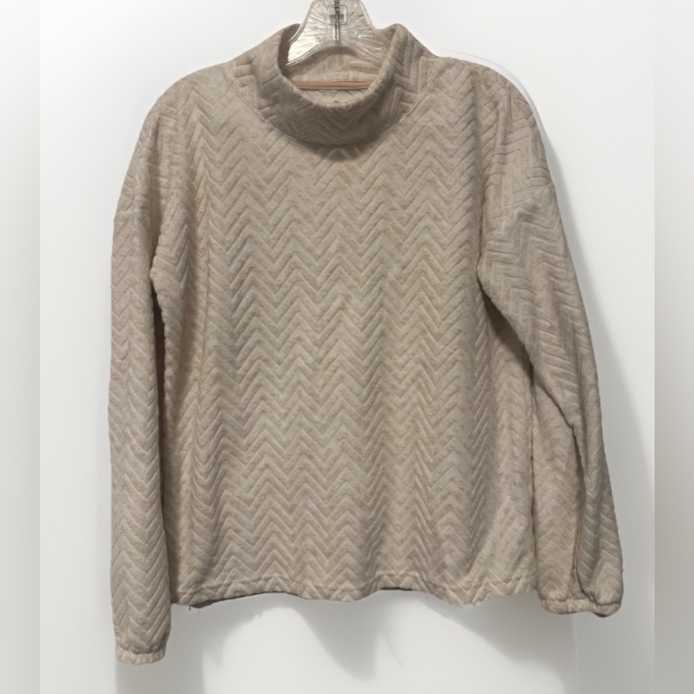 Maurices Lightweight Pullover Women’s Medium Fleece chevron Mock Neck Sweater